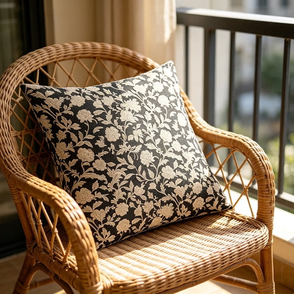 Printed Throw Cushion Set 15X15 Inches ( 1Set) - Decorative Sofa Cushions For Home And Living Room, Rustic And Bohemian Style Outdoor Cushion Set, Spring And Mother'S Day Gift.For Girlfriend