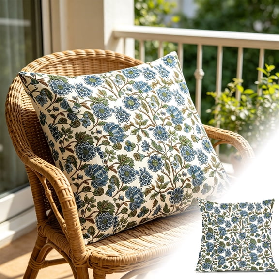 Printed Throw Cushion Set 23 X 23 Inches (1 Set) - Decorative Sofa Cushions For Home And Living Room, Rustic And Bohemian Style Outdoor Cushion Set, Spring And Mother'S Day Gift.For Girlfriend