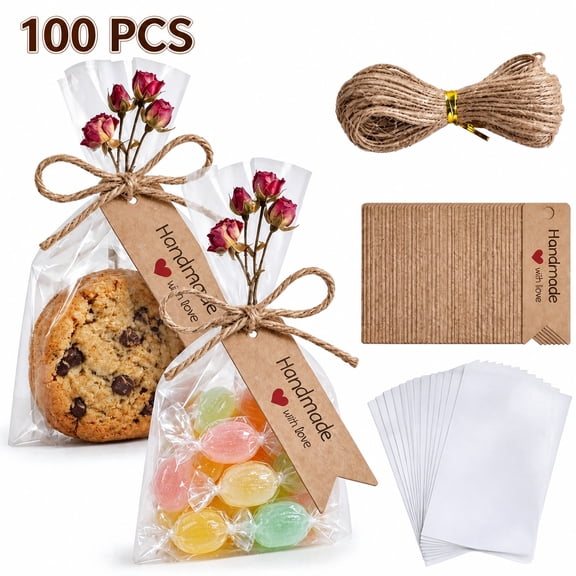 Printed Transparent Cellophane Wrapping Sheets, Decorative Handmade Packaging Wrappers for Gift Baskets Candy Flower DIY Crafts Holiday Party Decor