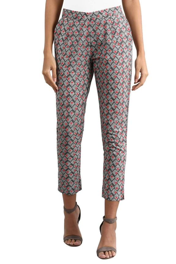 Printed Trousers - Grey-Small