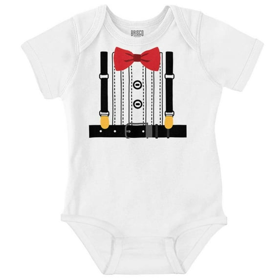 Printed Tuxedo Bow Tie and Suspenders Bodysuit Jumper Boys Infant Baby Brisco Brands 12M