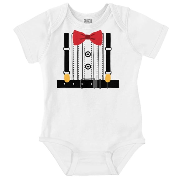 Printed Tuxedo Bow Tie and Suspenders Bodysuit Jumper Boys Infant Baby Brisco Brands 24M