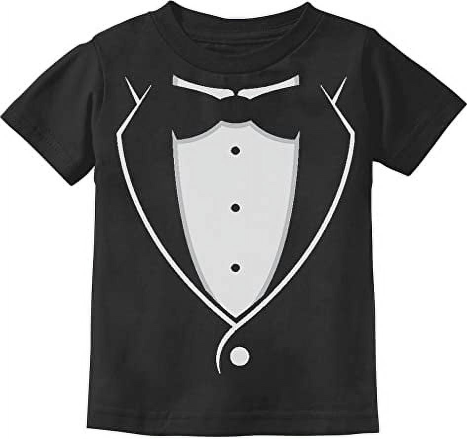 Kids Tuxedo T-Shirt in Black with Blue Tie No Carnation