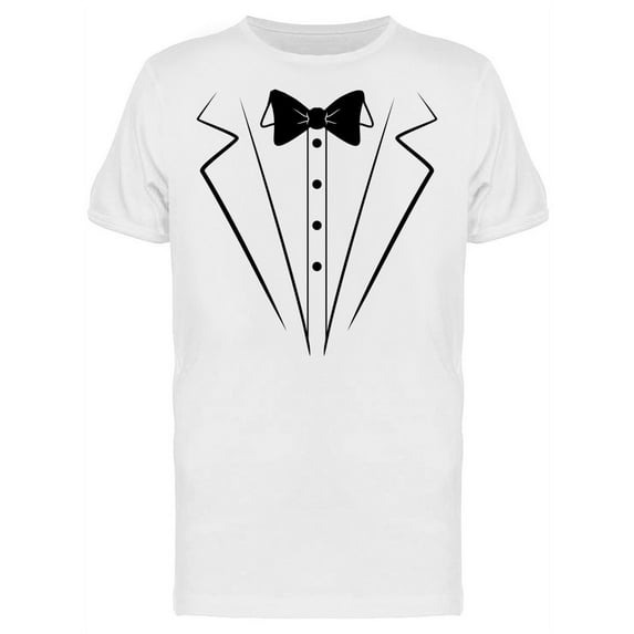 Printed Tuxedo Suit And Bow Tie Men T-Shirt, Male Medium