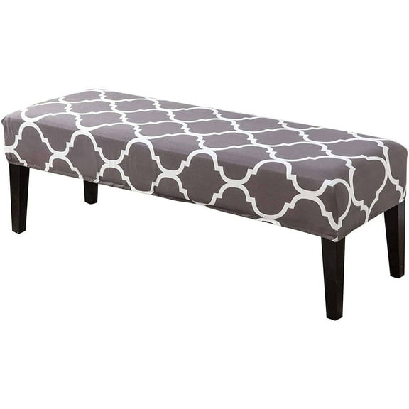 Printed Upholstered Bench Slipcover, Stretch Dining Room Bench Covers Elastic Bench Seat Protector Dining Bench Cover Removable Washable for Living Room-L-Large