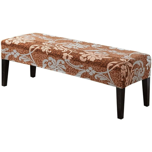 Printed Upholstered Bench Slipcover, Stretch Dining Room Bench Covers Elastic Bench Seat Protector Dining Bench Cover Removable Washable for Living Room-L-Large