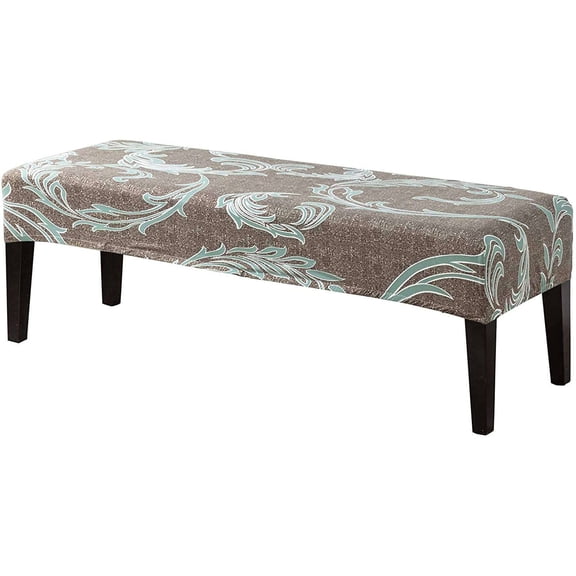 Printed Upholstered Bench Slipcover, Stretch Dining Room Bench Covers Elastic Bench Seat Protector Dining Bench Cover Removable Washable for Living Room-L-Large