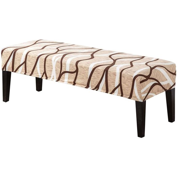 Printed Upholstered Bench Slipcover, Stretch Dining Room Bench Covers Elastic Bench Seat Protector Dining Bench Cover Removable Washable for Living Room-L-Large
