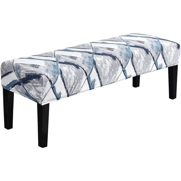 Printed Upholstered Bench Slipcover, Stretch Dining Room Bench Covers Soft Spandex Bench Seat Protector Dining Bench Cover for Living Room-C-Large