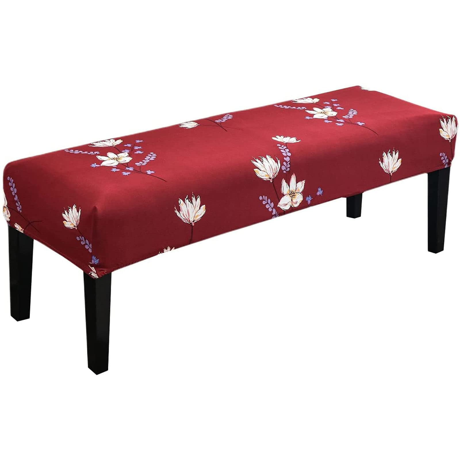Printed Upholstered Bench Slipcover, Stretch Dining Room Bench Covers ...
