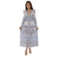 thumbnail image 1 of Printed V-Neck Maxi Dress with Ruffle Detail, 1 of 4