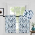 thumbnail image 1 of Printed Valance Curtains, Rod Pocket Leaf Flower Pattern Short Tier Curtain Valance, 1 of 7