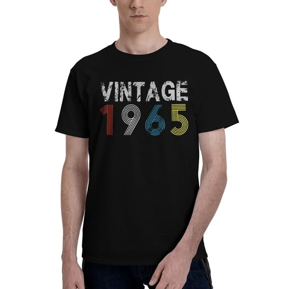 Printed Vintage 1965 Legend aged 60 year T Shirt for Men Women 100% Cotton Tee Shirt Short Sleeve Clothes