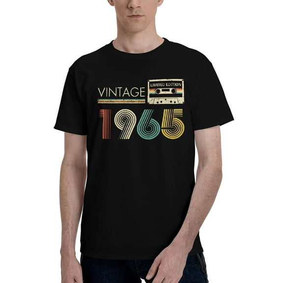 Printed Vintage 1965 Legend aged 60 year T Shirt for Men Women 100% Cotton Tee Shirt Short Sleeve Clothes