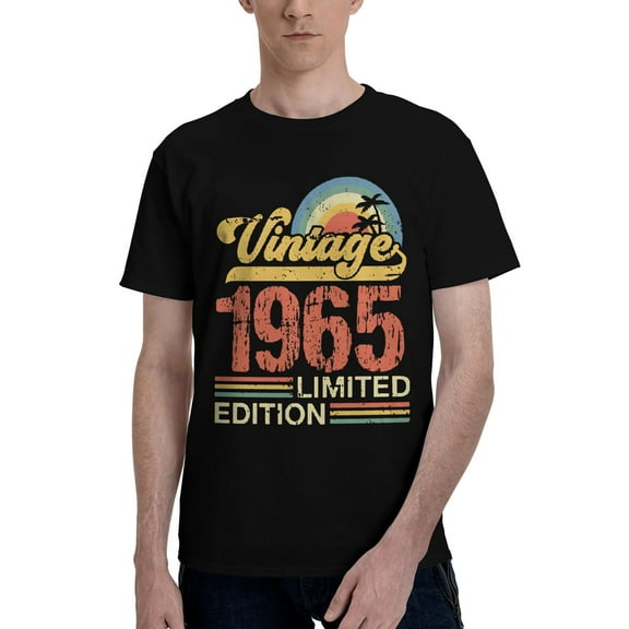 Printed Vintage 1965 Legend aged 60 year T Shirt for Men Women 100% Cotton Tee Shirt Short Sleeve Clothes