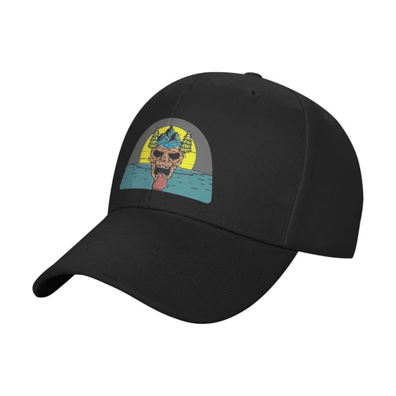 Printed Vintage Skull Head Of Nature Baseball Cap Adjustable Cotton Athletic Dad Hat Trucker Hats for Men Women Girl Youth Unisex Adult Snapback Cap,Black