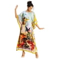 thumbnail image 1 of Printed Viscose Rayon Short Sleeve Kaftan - Round Neck, Relaxed Fit Vacation Wear, 1 of 9