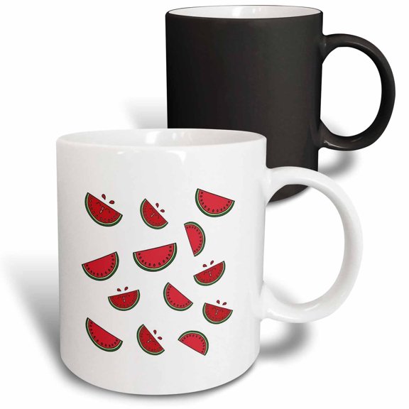 3drose, Printed Watermelon Design, 11oz Magic Transforming Mug