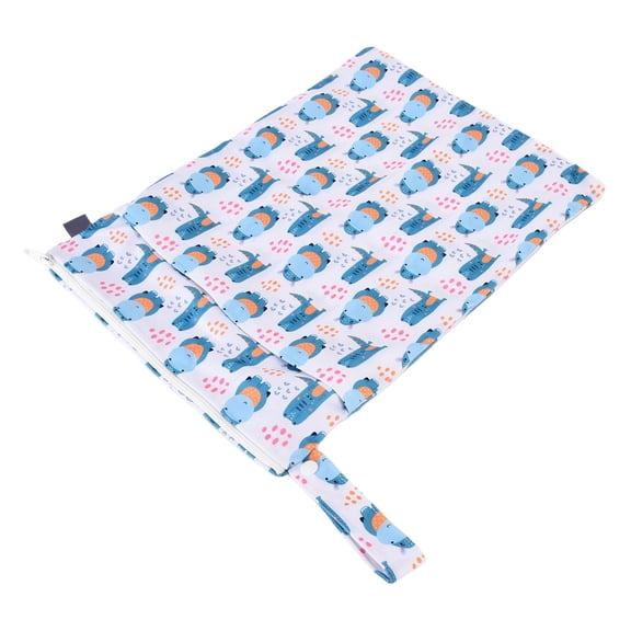 Printed Waterproof Wet Bag, Cloth Wet Dry Bags, Outdoor Organiser Bag, Reusable Waterproof Double Zipper Design Multifunctional Wet Bag, For Travelling Beach