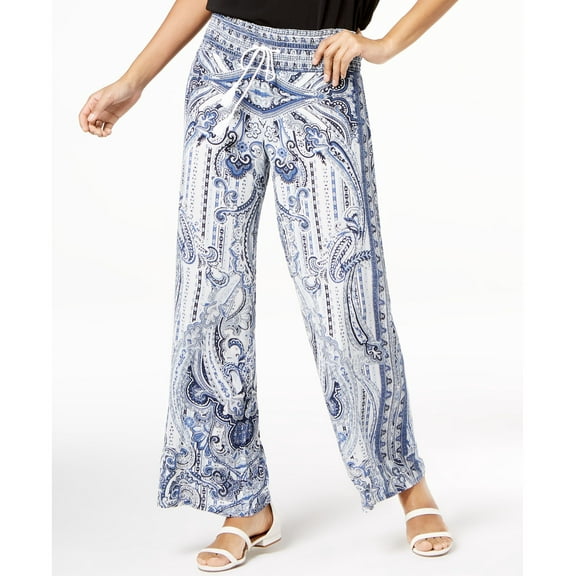 Printed Wide Leg Pants Roman Paisley 2XL