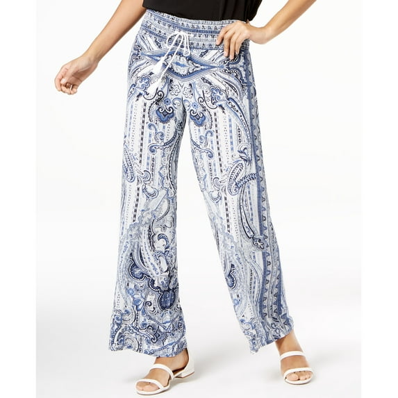 Printed Wide Leg Pants Roman Paisley 2XL