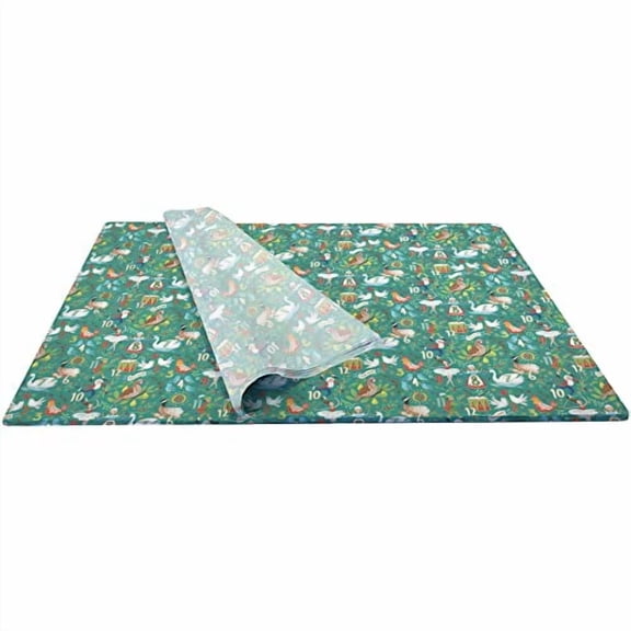 Printed Winter Christmas Unfolded Gift Tissue 20" x 30", 12 Days (240 Sheets)