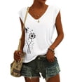thumbnail image 1 of Printed Women's Basic Shirt Vest Covered Sleeve Casual Loose Tank Tops, 1 of 6