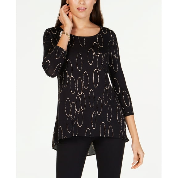 Printed Woven-Back Top  Chalk Ovals S