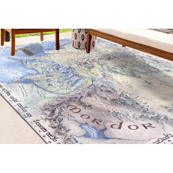 Printeds Rugs, Hobbit Rugs, Map Rugs, Modern Rugs, Small Rugs, Map Rug, Entry Rug, Thick Rugs, 3D Printeds Rug, Car Mat Rug, Printed Rug, 5.2'x7.5' - 160x230 cm