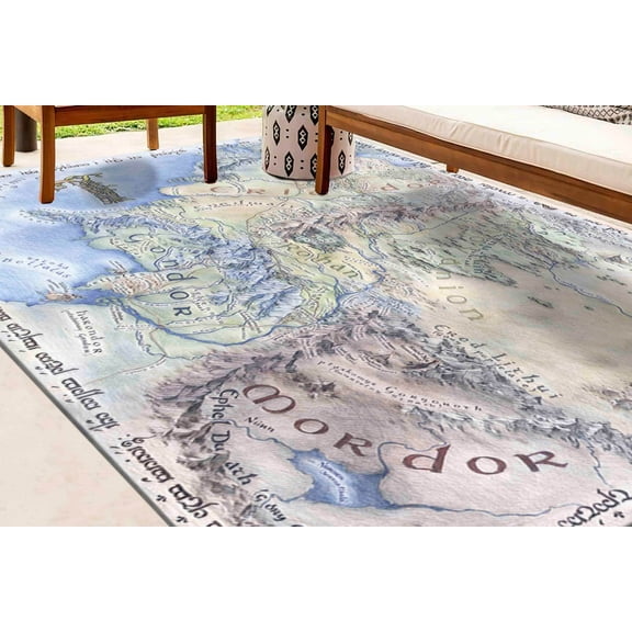 Printeds Rugs, Hobbit Rugs, Map Rugs, Modern Rugs, Small Rugs, Map Rug, Entry Rug, Thick Rugs, 3D Printeds Rug, Car Mat Rug, Printed Rug, 5.9'x9.2' - 180x280 cm