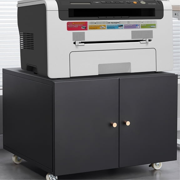 Printer Cabinet with 360° Universal Wheels and Adjustable Partition / Office Solution for Efficient Storage
