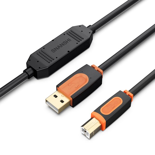Printer Cable 30 Feet, Active USB Printer Cable USB A to B Printer Cord