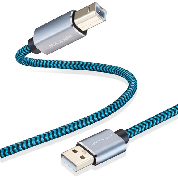 Printer Cable 6 Ft Usb Printer Cable Braid Usb Printer Cord 2.0 Type A Male To B