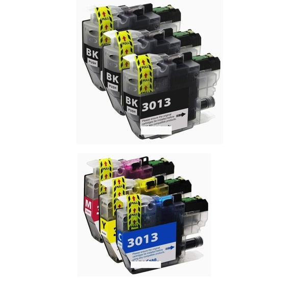 Printer Compatible Ink Cartridge for Brother LC3013 LC-3013 MFC-J895DW J690DW J491DW J497DW (3 Black 1 Cyan 1 Magenta 1 Yellow)