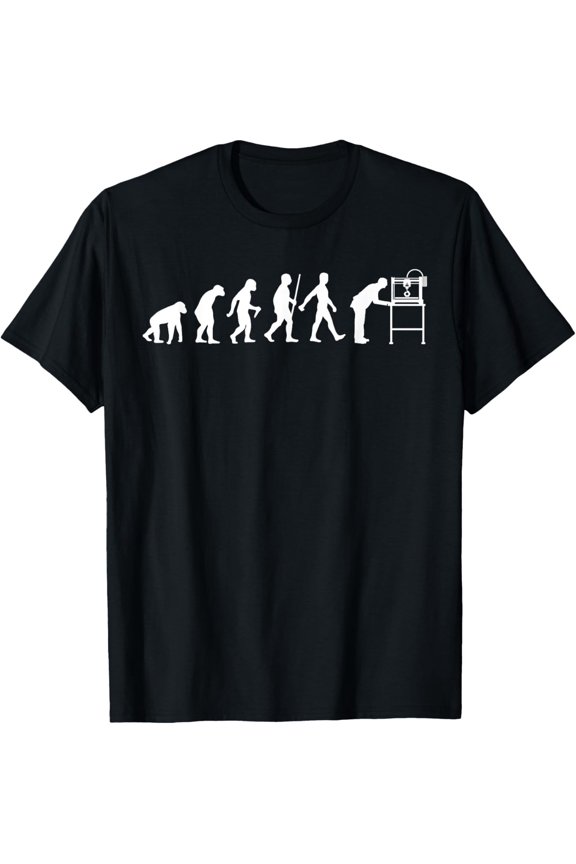 Printer Designs Printing Evolution Men Women Gift Classic Look For Casual Occasions T-Shirt, Size S-5XL
