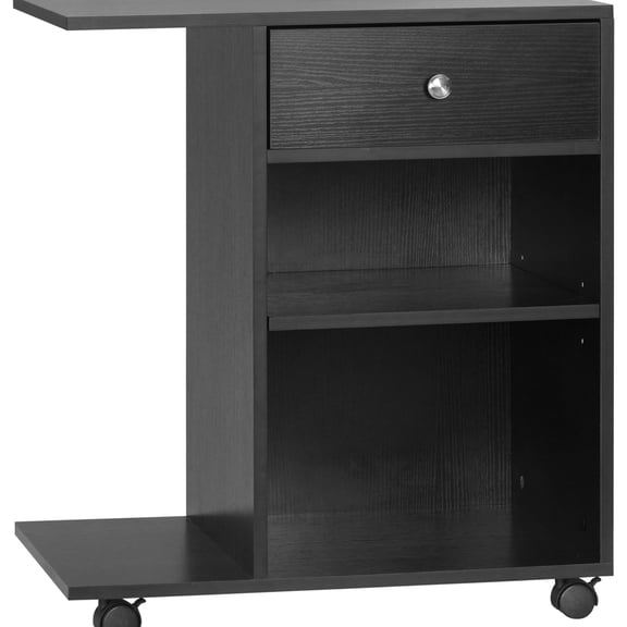 Printer Desk with Drawer and Shelf | Multiple Storage for Office Use, Adjustable Shelf | Constructed of Particleboard | Move Freely in Rooms