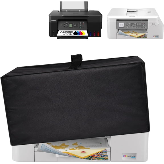 Printer Dust Cover Anti-Static Heavy Duty Waterproof Nylon fabric Printer Protective Cover Case Compatible with Brother MFC-J4335DW INKvestment Tank Printer/Canon MegaTank G3270 Printer (Black)