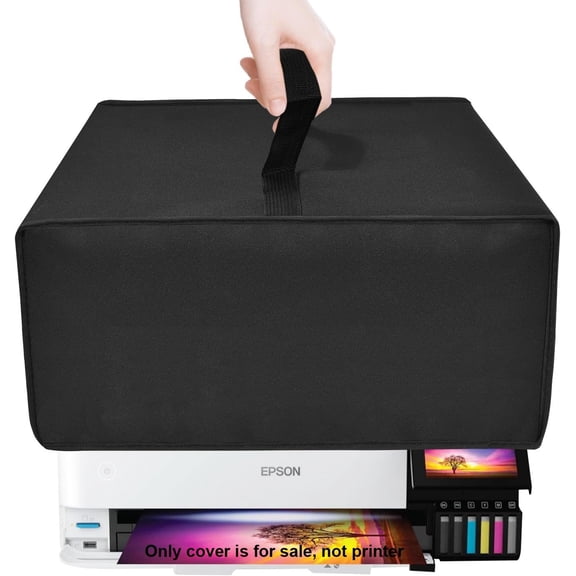 Printer Dust Cover for Epson Printer Anti-Static Waterproof Dustproof Cover Heavy Duty Printer Protective Case for Epson EcoTank Photo ET-8550 Wireless All-in-One Printer (Black)