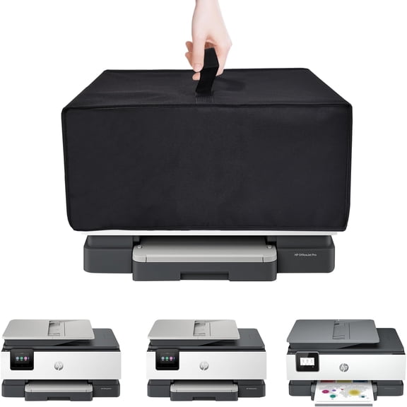 Printer Dust Cover Heavy Duty Anti-Static Waterproof Dust-proof Printer Protective Cover Case Compatible with HP OfficeJet Pro 8015e8135e8139e Wireless All-in-One Printer (Black)