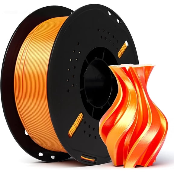 Printer Filament PLA 1.75mm, Shiny Dual Color Silk Printing Filament, 1kg (2.2lbs), Smooth Flow & , Fit FDM Printers, Red