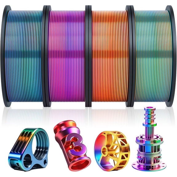 Printer Filament Pla Bundle 1.75mm Multicolor, +-0.02mm Dimensional Accuracy, Printing Filament for DIY Projects, Holiday Crafts(1 kg,Gradient Color)