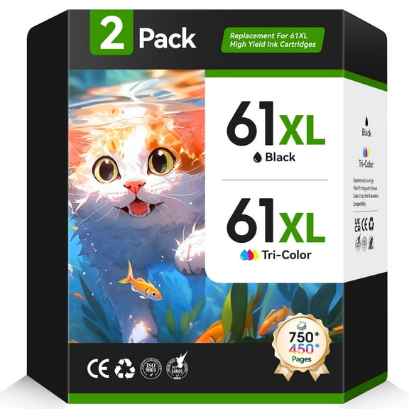 61 ink cartridge Compatible for HP 61 Ink Cartridge Combo Pack for hp ink 61 Work with HP Envy 4500 Deskjet 2541