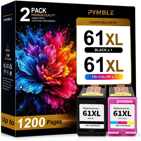 61XL Ink Cartridge Compatible for HP 61 Ink Cartridge Combo Pack for HP 61 Black Ink for Envy 4500 5530 4502 Printer
