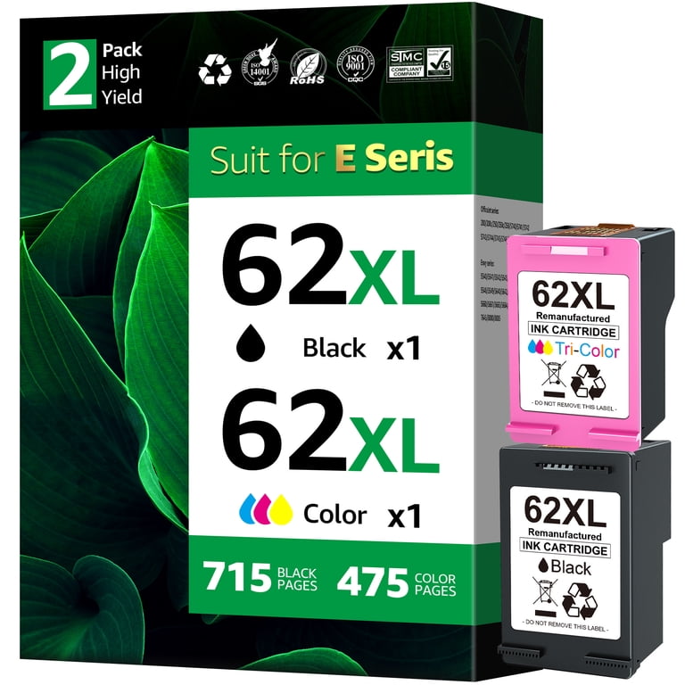 Halofox 62XL Ink Cartridges, Compatible for HP Envy 7640, 5660