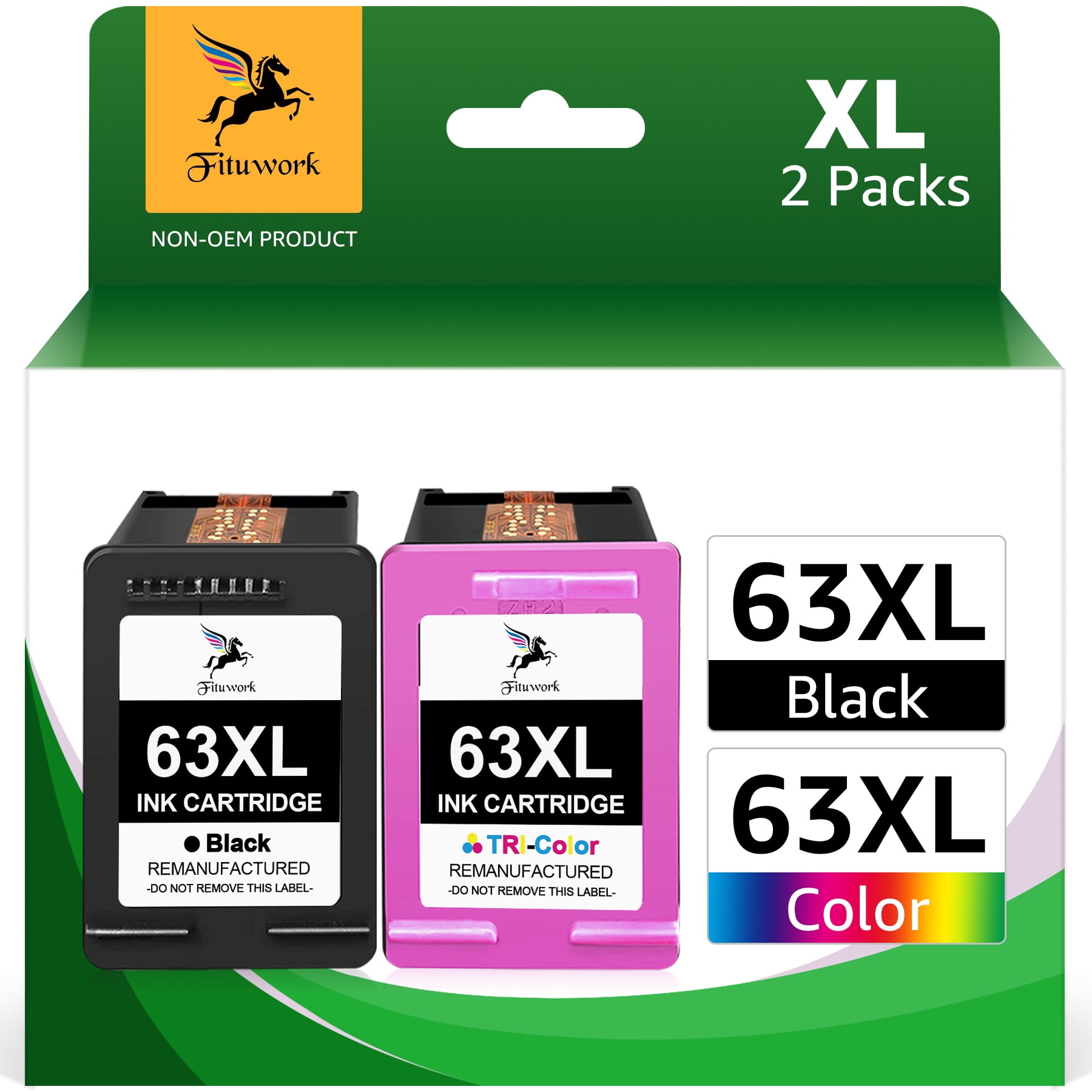 Printer Ink 63XL 63XL Ink Cartridges Replacement for HP 63XL and 63 Ink