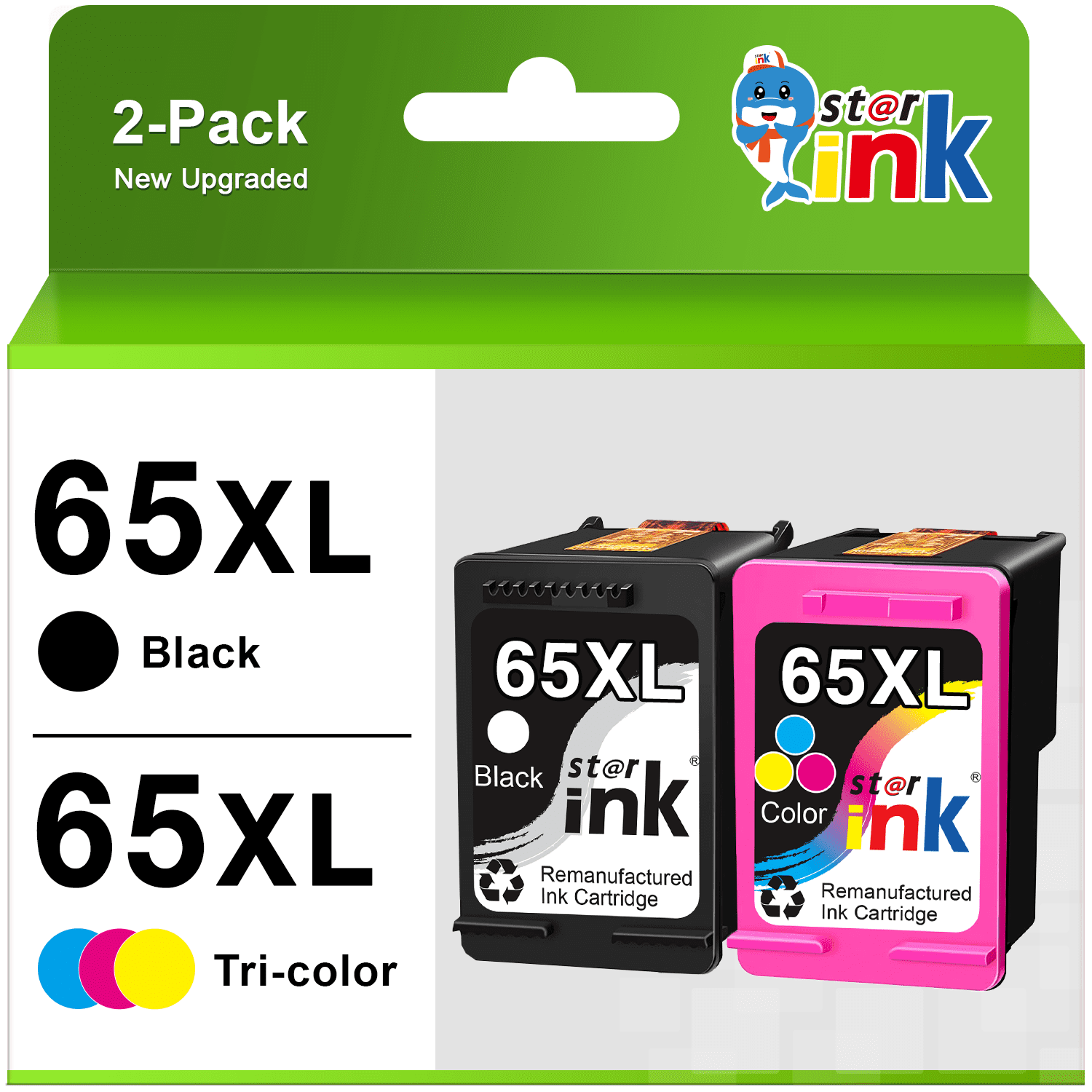 Printer Ink 65 XL 65XL Replacement for 65XL HP Ink Cartridge Black and