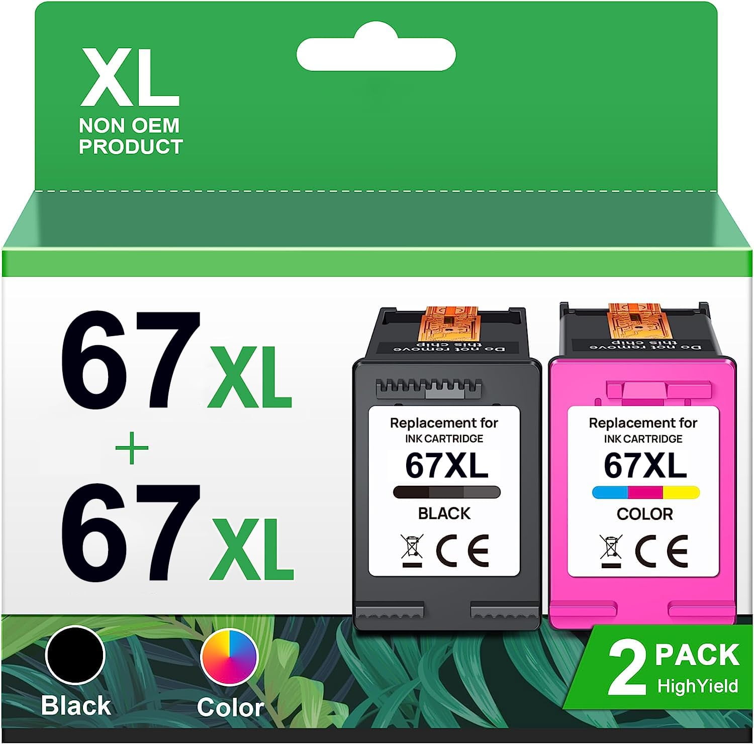 Printer Ink 67XL 67 XL Replacement for HP 67XL Ink Cartridges Black