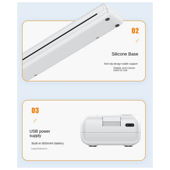 Printer Inkless Portable A4 Thermal Printer Portable Home Office Bluetooth Wireless Handheld Printer