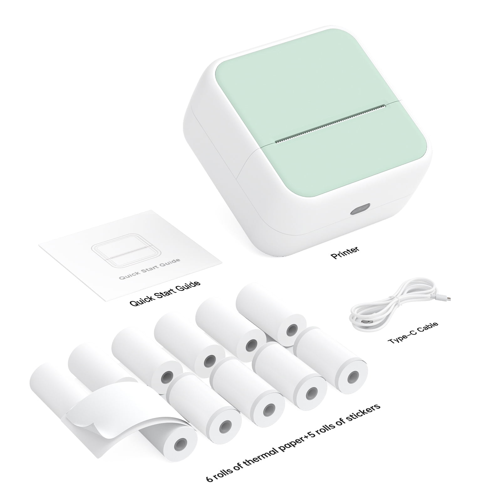 Printer Mini Pocket Printer Portable Thermal  Photo Printing Label Maker Machine BT Wireless Connect Compatible With  / IOS APP Support Receipt Label Memo Sticker
