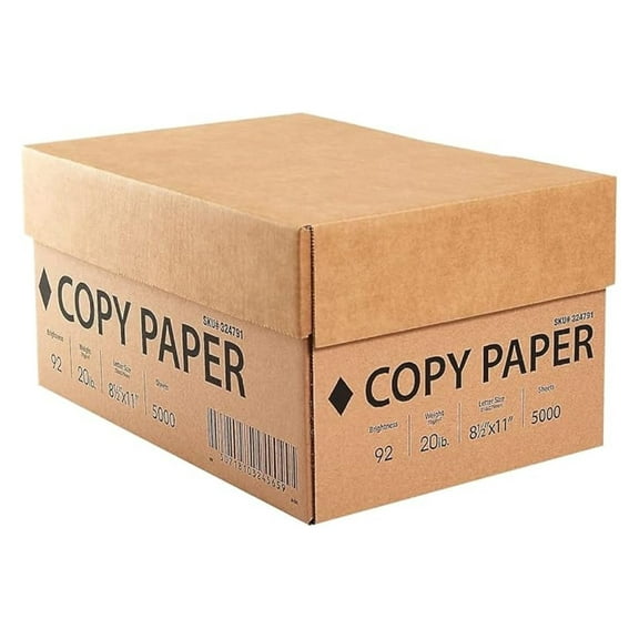 Printer Paper, 92 Brightness, 20 lb, 8.5 x 11 Inch, 5000-Sheets Total, 10-Reams, White